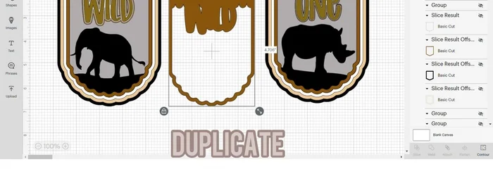 Duplicate the 'WILD' banner, apply an offset (try 0.15 with square corners), change colors, arrange, and delete the original. Repeat for 'ONE'. Arrange all elements to finalize the banner.