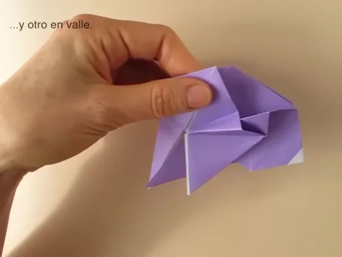 Blunt the leg by aligning lines and reversing folds. Fold the white points.