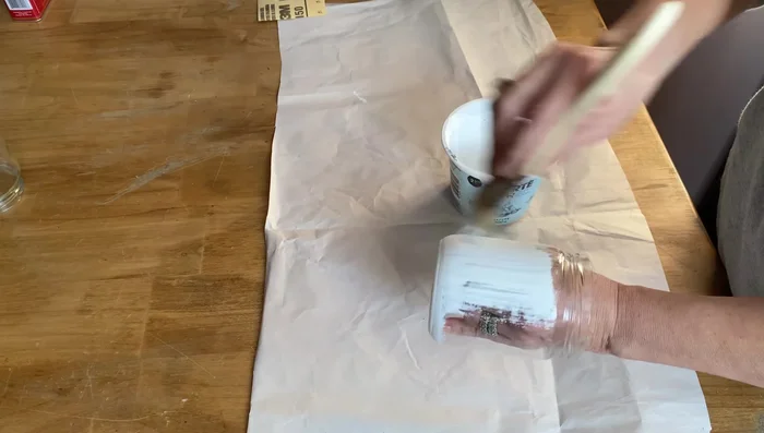Apply a second coat to the sides of the jar using the same technique as before.