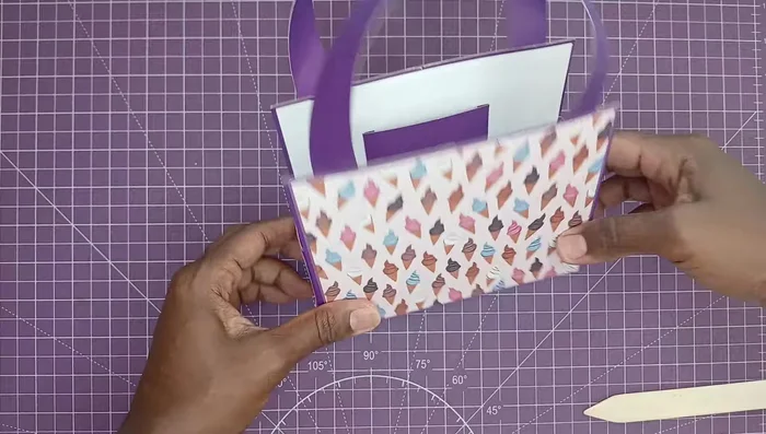 Finish lining the inside of the bag for a clean finish.