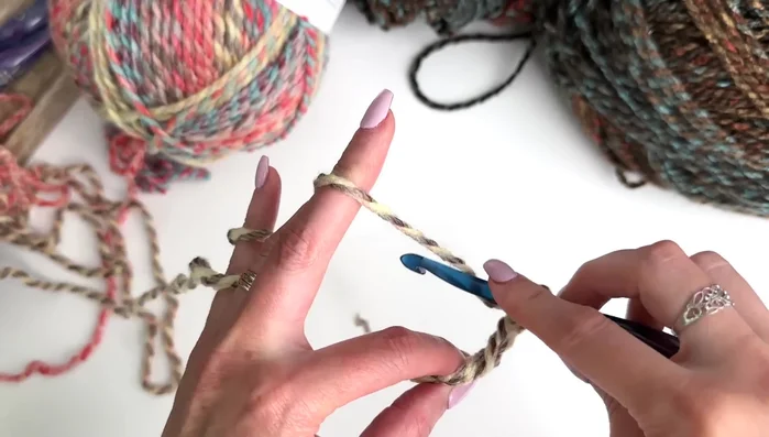 Chain two. Work three more trebles in the ring.