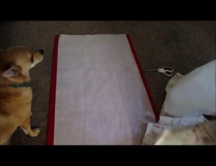 Fuse the interfacing to the back of the pocket fabric pieces.