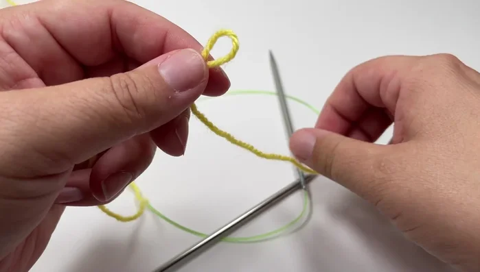 Knit 13 rows of garter stitch (knit every stitch).