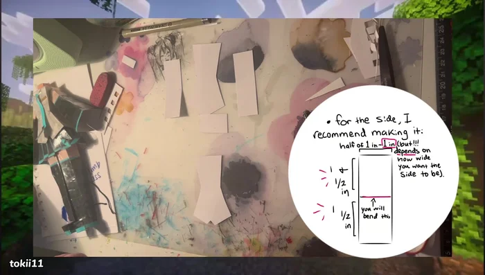 Create the top of the body: Place a piece of paper on top of the assembled torso, tape one side, and cut around the shape. Precise measurements aren't crucial here.