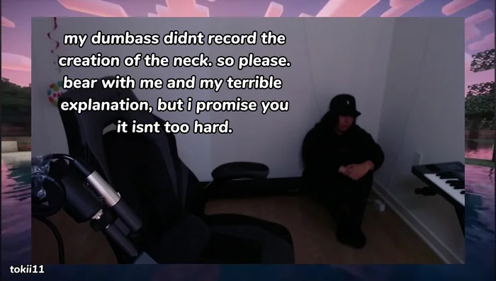 Make the neck: Create six even squares, color them, and tape them together, ensuring a top and bottom. The neck’s length and thickness are customizable.