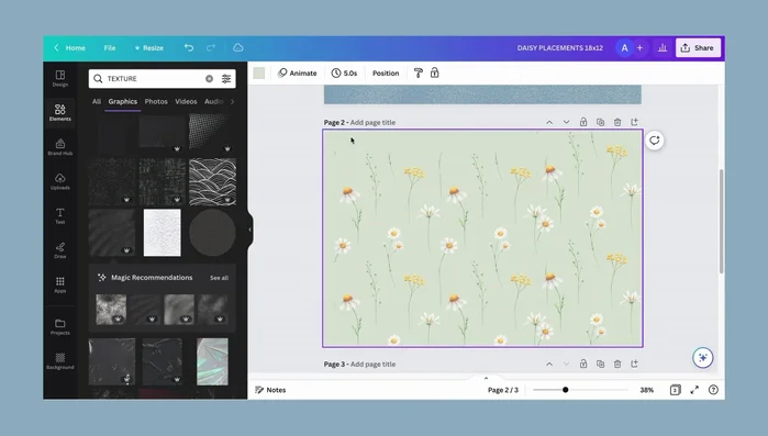 Adjust the scale of your pattern to fit your placemat size. 