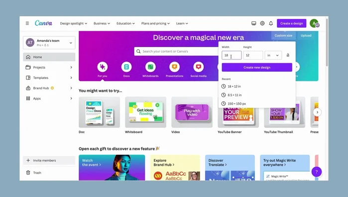 Use Canva's resizing feature to adjust your design to the desired dimensions.