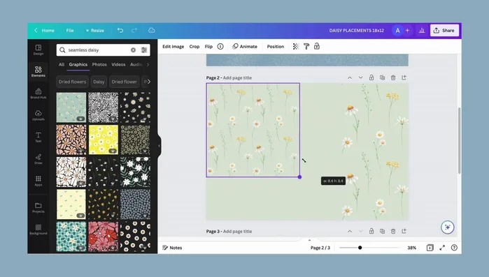 Adjust the scale of your pattern to fit your placemat size. 