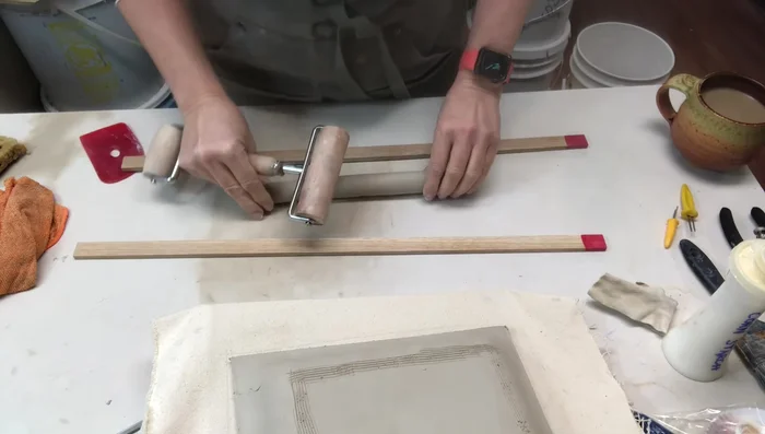 Modifying a corn holder into a cutter to create evenly shaped foot ring pieces. 