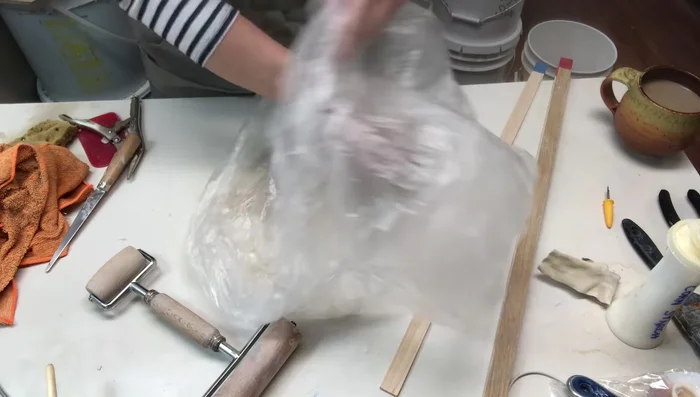 Cleaning up the interior and trimming the corners.