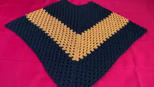 Crochet a Stunning Two-Tone Halloween Pancho: Easy Granny Stitch Pattern
