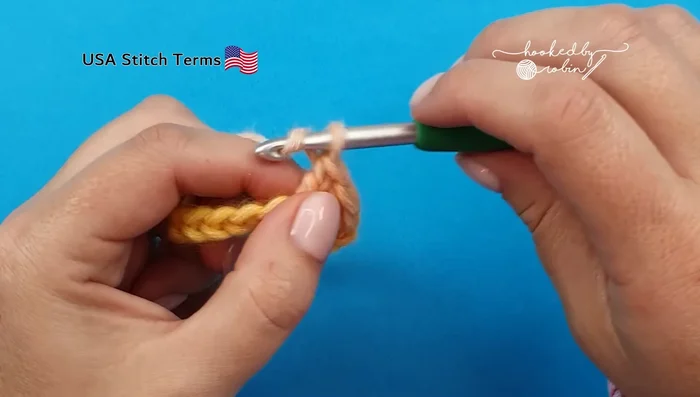 Work four more double crochets into the same chain as step 4.