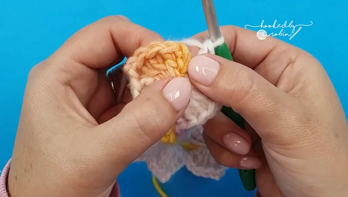 Slip stitch to join at the end of the row.