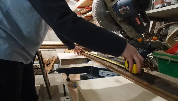 Make final cuts to exact lengths using a stop block on the miter saw.