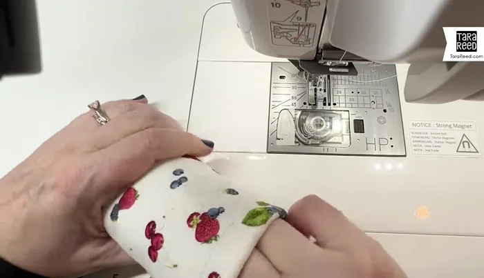 Top stitch around the top edge to secure