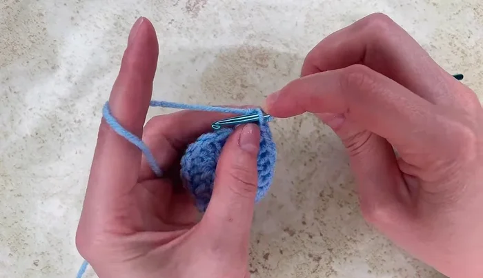 Fasten off, leaving a loop.