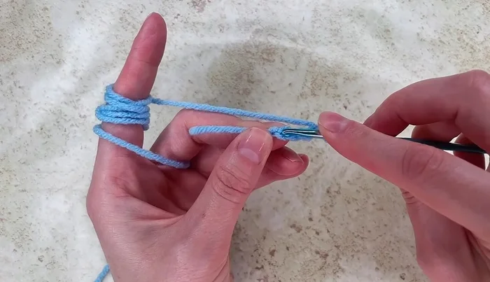 Work 12 double crochet stitches into the ring.