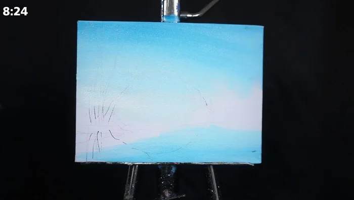 Mirror the sky colors in the water, making the top brightest and the bottom darkest.