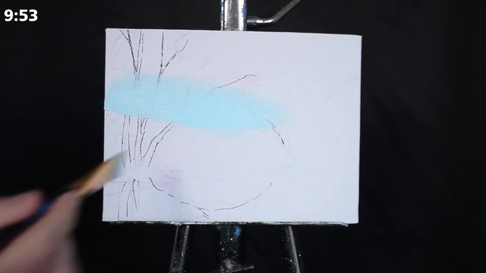 Mirror the sky colors in the water, making the top brightest and the bottom darkest.