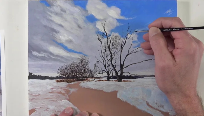 Mimic natural growth: Follow the organic direction of branches, creating bends and unexpected changes for a natural look. Don't paint every single branch; focus on creating the illusion of density.