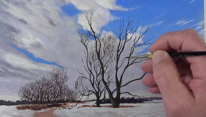 Mimic natural growth: Follow the organic direction of branches, creating bends and unexpected changes for a natural look. Don't paint every single branch; focus on creating the illusion of density.