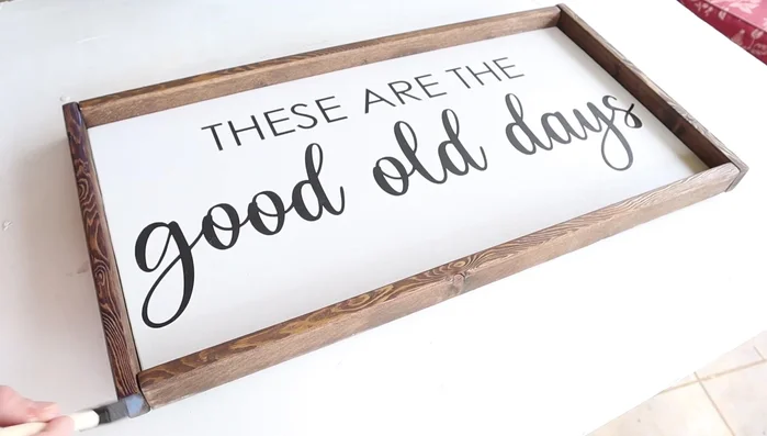 Apply Minwax Polycrylic to protect the stain and enhance the color. Let it dry fully.