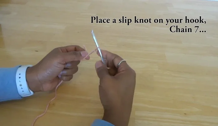 Slip stitch into the first chain to create a loop.