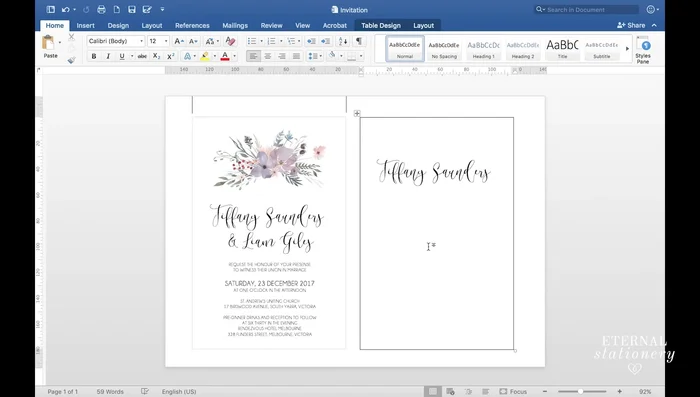 Duplicate text boxes for efficiency. Center-align text using the home tab.