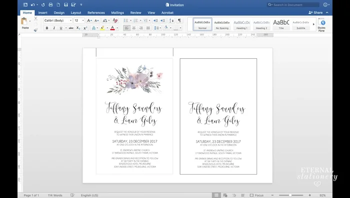 Resize and center the image using the 'Picture Format' tab. Click on 'Align' -> 'Center' to perfectly center the image within the invitation.