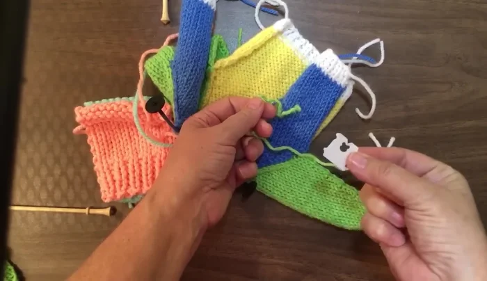 Sewing Side Seams (through horizontal bars, leaving slight ease)