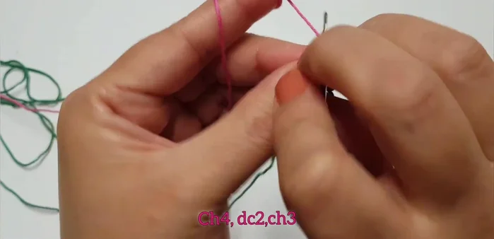 Chain 3, and make a slip stitch into the first chain to create a petal.