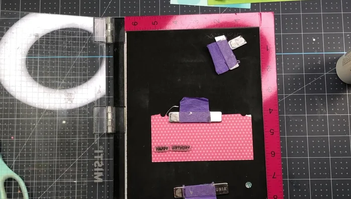 Stamp and cut a sentiment.