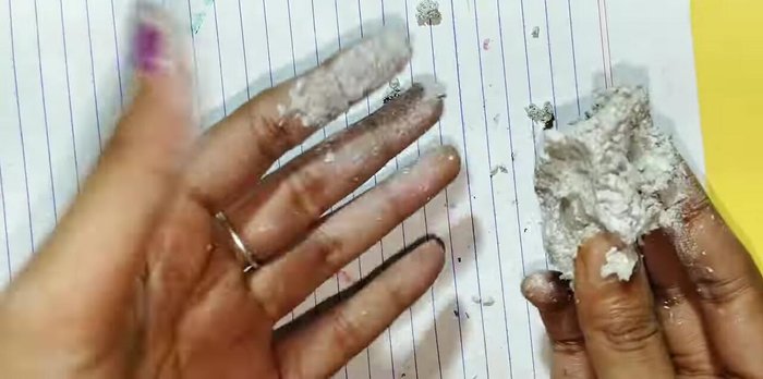 Apply powder to your hands to prevent sticking.